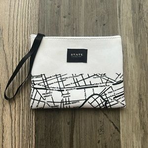 STATE BAGS BROOKLYN NEW YORK  POUCH IN WHITE - TRAVEL/ORGANIZER/COIN/MAKEUP